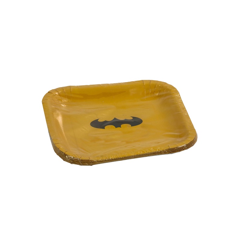 Disney Batman Party Paper Plates Square Yellow 7inch 10pack