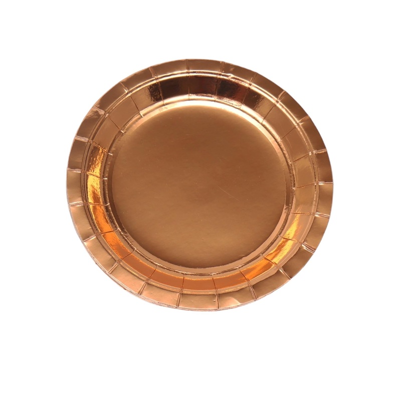 Party Paper Plates Round Rose Gold 7Inch 18cm 10pack