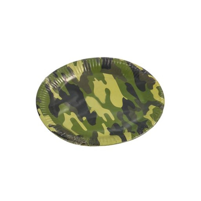 Disposable Party Paper Plate Camo 23cm 10pc