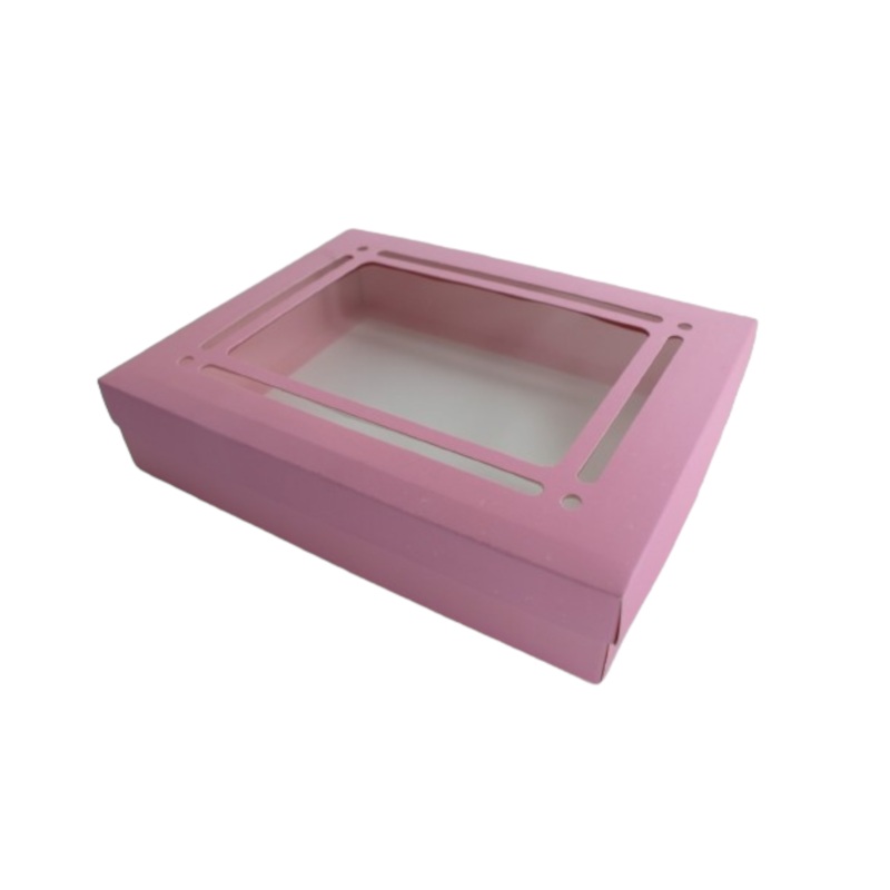 Gift Biscuit Paper Box Pink Rectangular 24x19x5cm XPP603