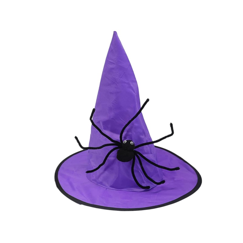 Party Witch Hat with Spider D38x34cm