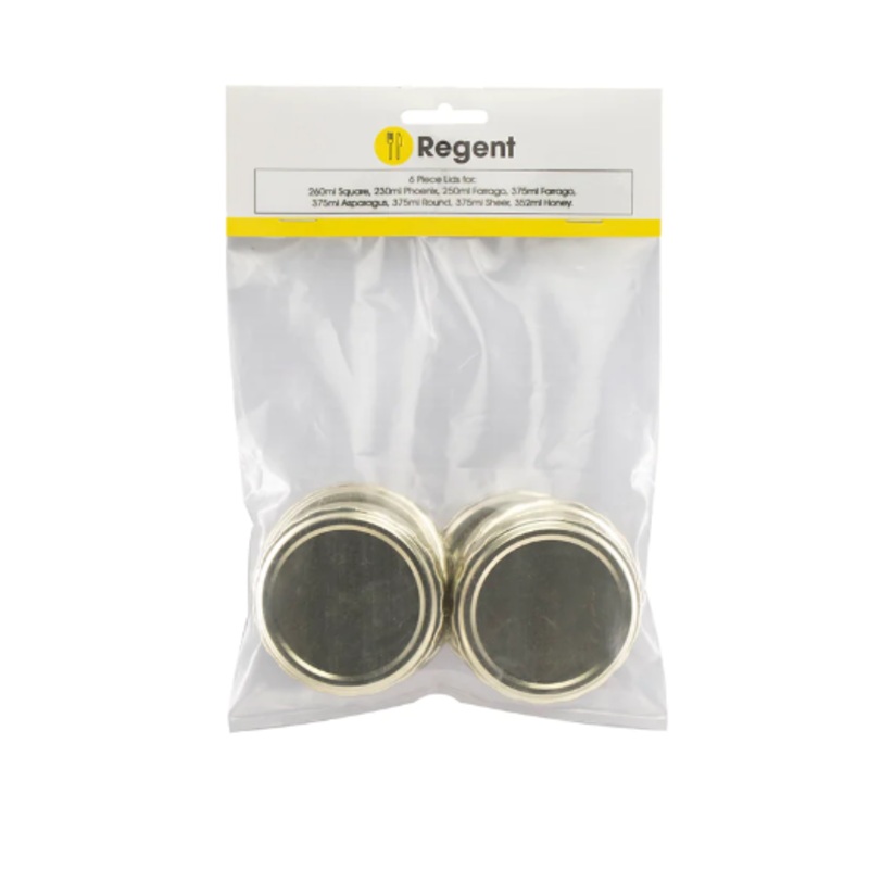 Regent Jar Lids Gold 63mm 6Pack 21574