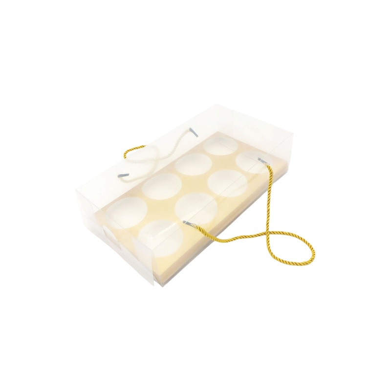 Cup Cake Paper Gift Box with String 29×7.8cm 8 Division