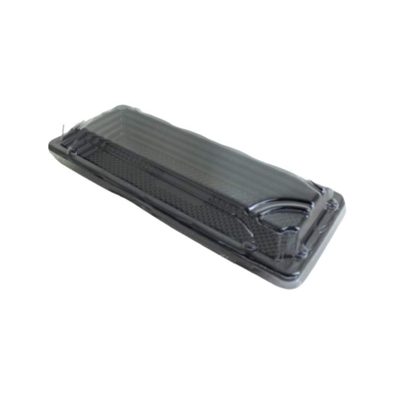 Disposable Serving To Go Patisserie Rectangular Container with Lid Black 6×18.5x4cm XPP611