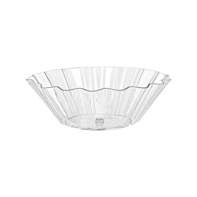 Acrylic Mini Fan Flair Scalloped Dessert Dish 42ml 10Pcs 7×3.9x2cm