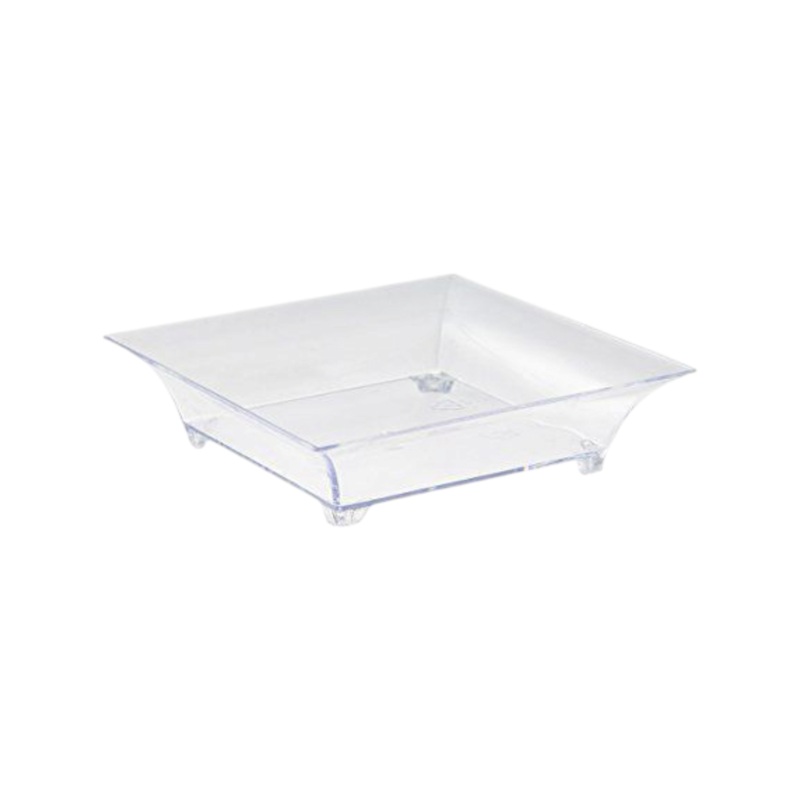 Acrylic Mini Square Reusable Dessert Cup 6.1×4.5×1.6cm 10Pcs