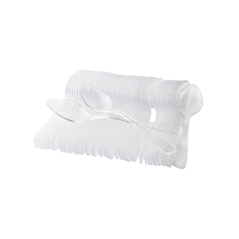 Acrylic Plastic Dessert Spoons Clear 9.5x2cm 100pack