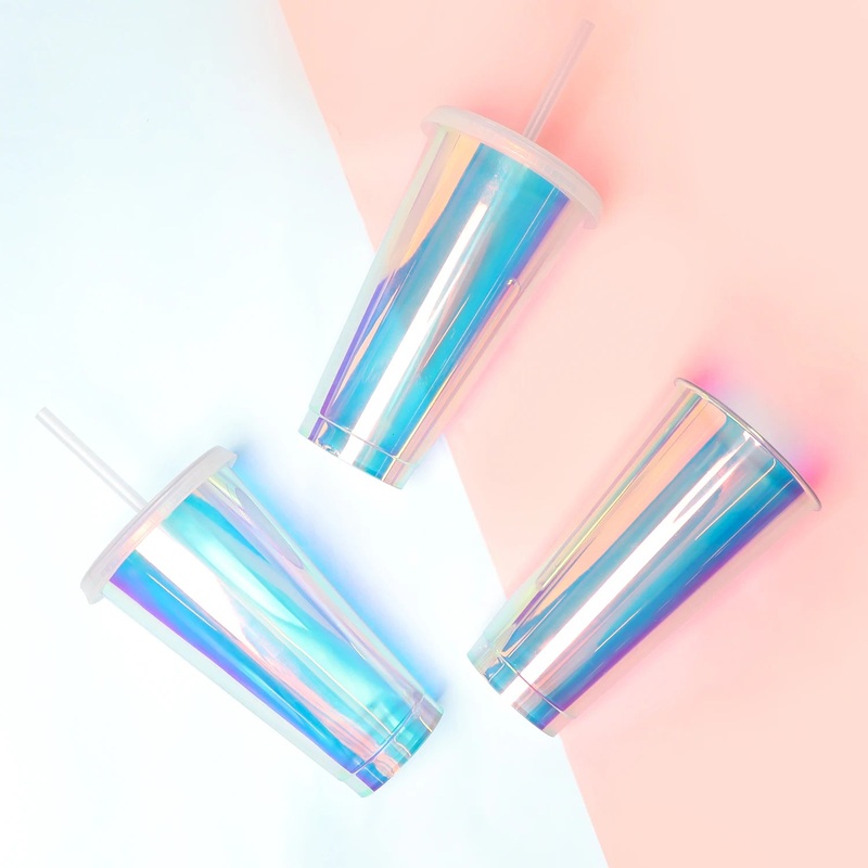 Acrylic Plastic Water Travelling Tumbler with Straw 420ml