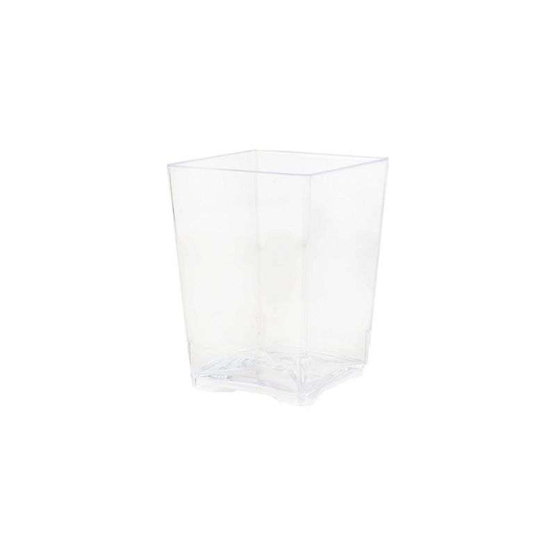 Acrylic Square Clear Reusable Plastic Dessert Cups 110ml 10pack 5×6.9x4cm