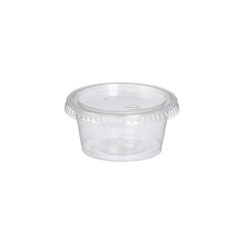 Disposable Plastic Sauce Container with Lid 100ml  100pcs