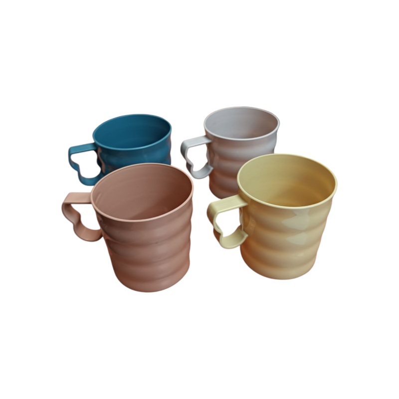 Pastel Picnic Plastic Stackable Tumbler Cups 4pc Set 7.5×8.5cm 300ml