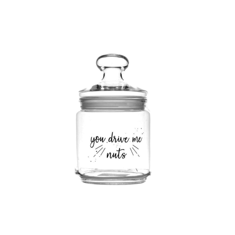 Regent Glass Canister Jar 750ml Printed You Drive Me Nuts 38122UDN