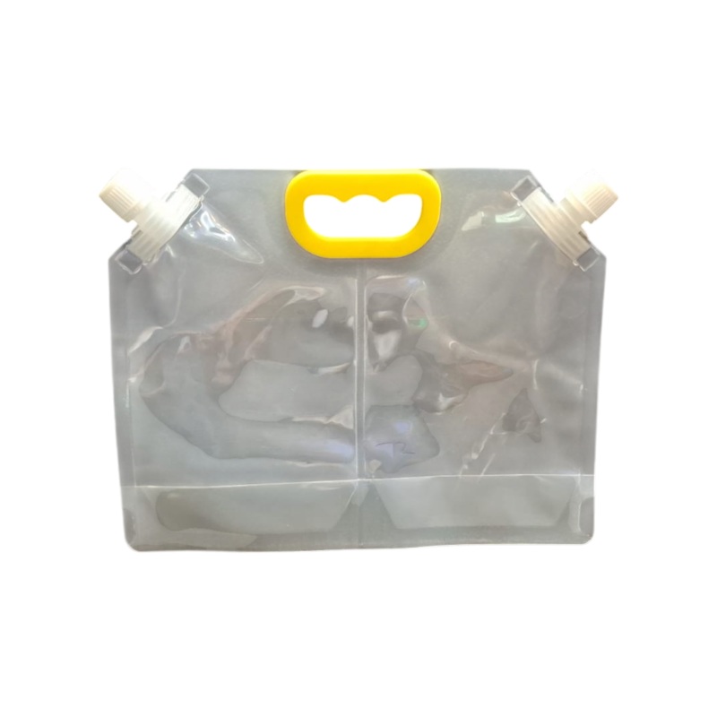 Stand-Up Beverage Carry Pouch Bag Clear 2L Food Grade Double Side Spout 26×20.5+8cm