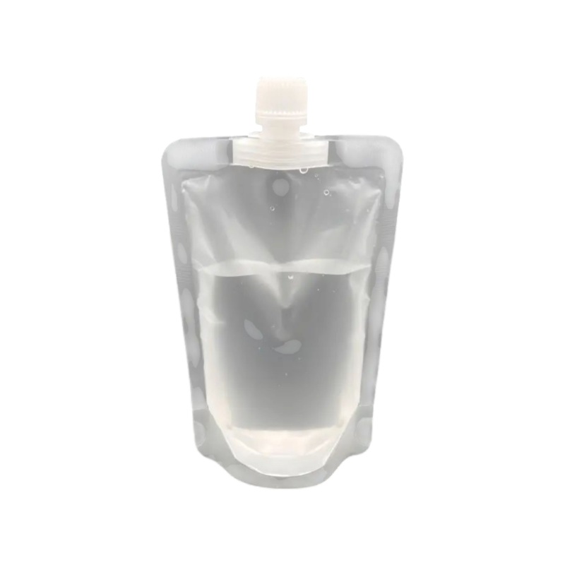 Stand-Up Drink Pouch Bag 500ml Clear with Spout  13x19x3.5cm 100mic Resealable Beverage Packaging