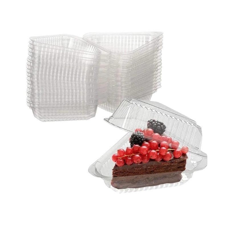 Triangle Clear Plastic Pastry Box Slice Mini Mousse Cake Box 10x7cm 10pack