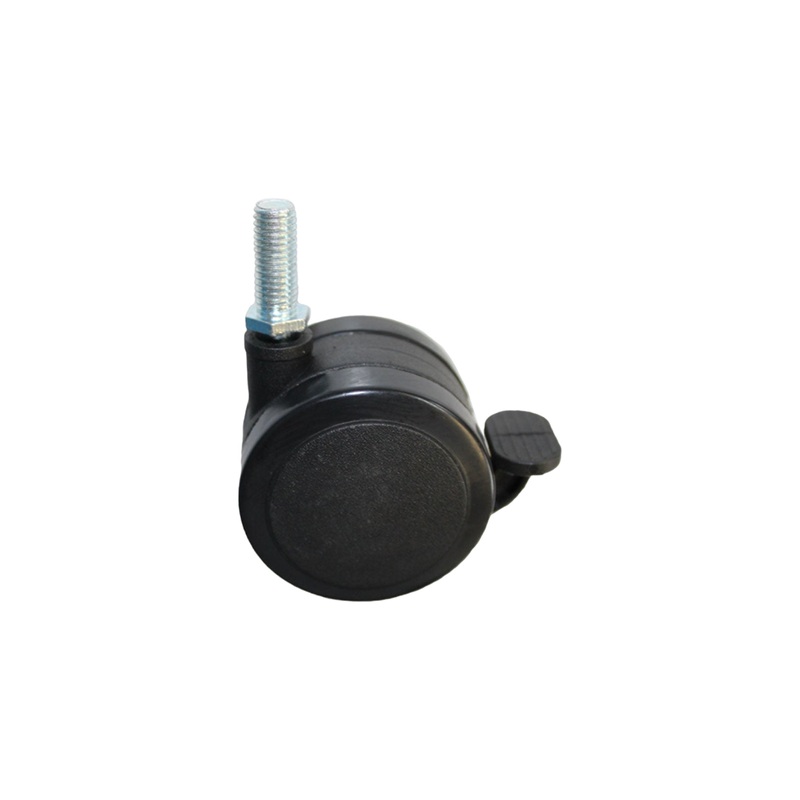 Castor Wheel 50mm Nylon Twin Brake 8mm Thread UTWB50M10