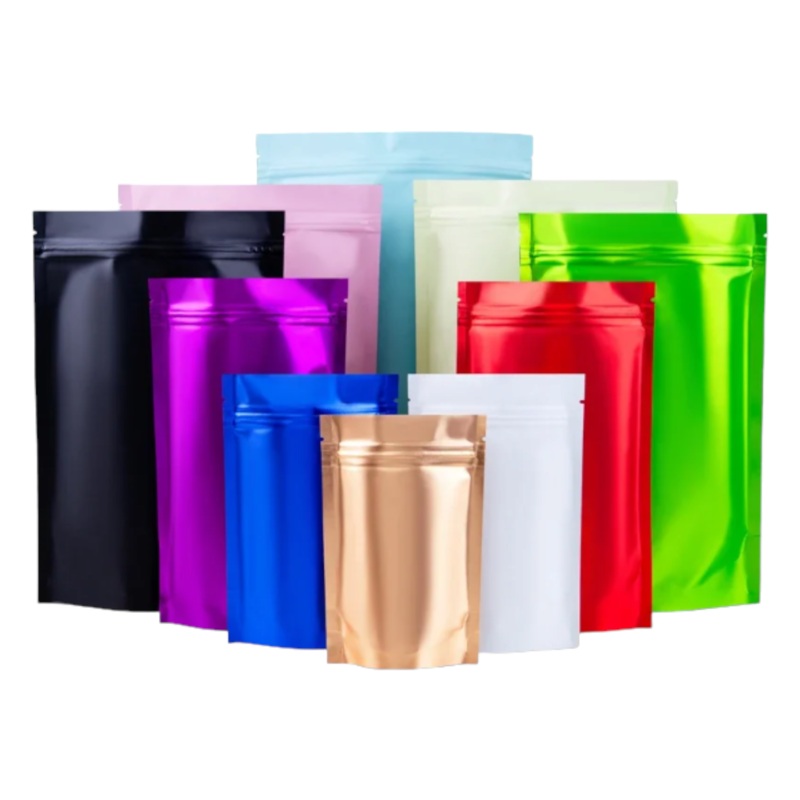 Aluminium Metalized Zip Lock Resealable Foil Stand Up Pouch Packing Bags No-Window 10Pack