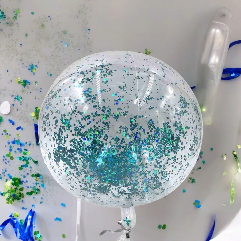 Bobo Balloon Clear 24inch Helium Grade with Small Confetti LJ801