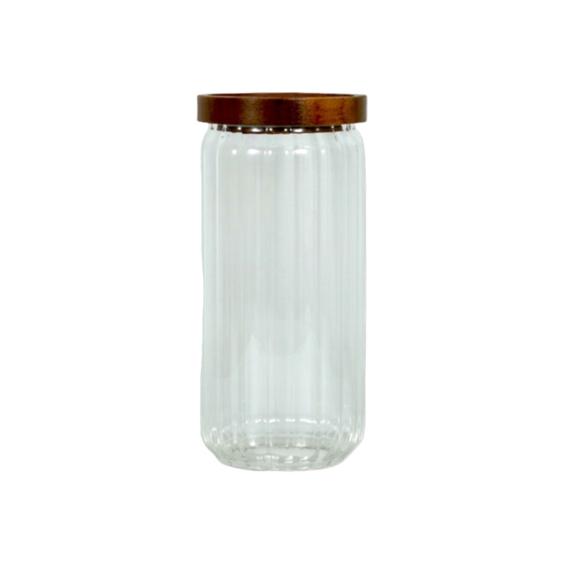 Glass Canister Storage Jar with Acacia Lid 950ml