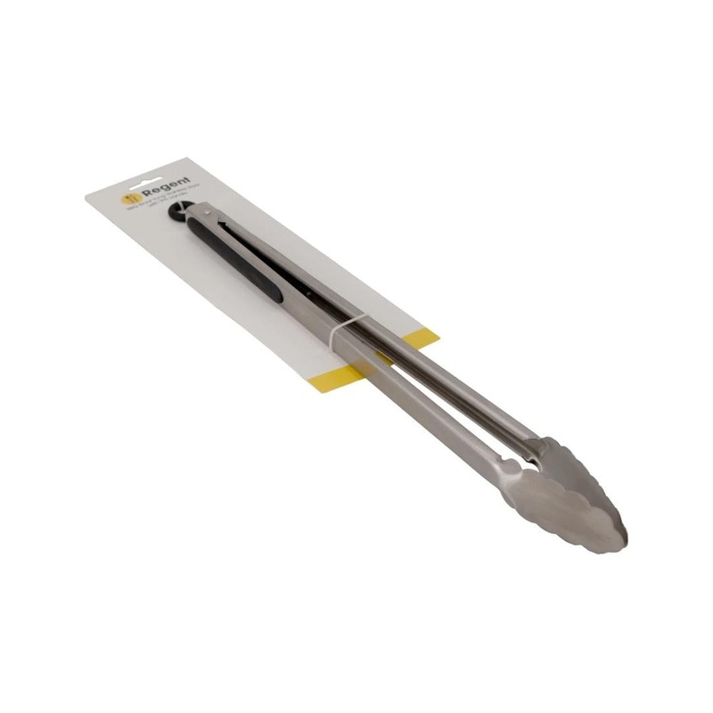 Regent Braai Tong Stainless Steel with Black TPR Handle 71121
