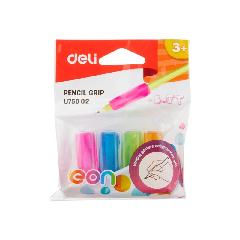 Deli Silicone Pencil Grip 4-Color Pack