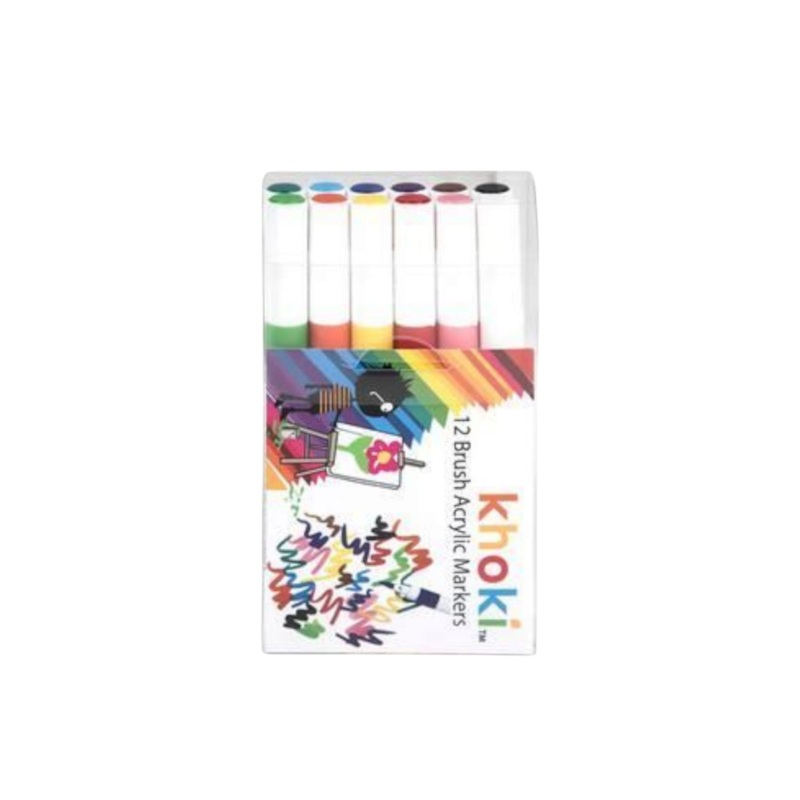 Khoki Arts & Kraft Brush Tip Acrylic Marker 6pack