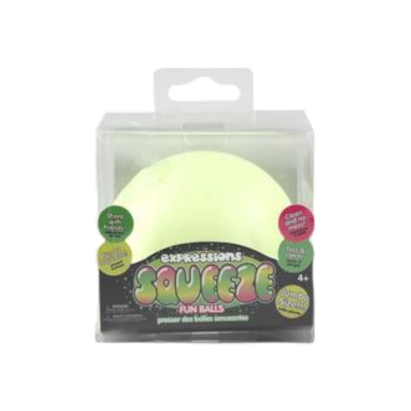 Novelty Ball Stress Glow In Dark 8cm