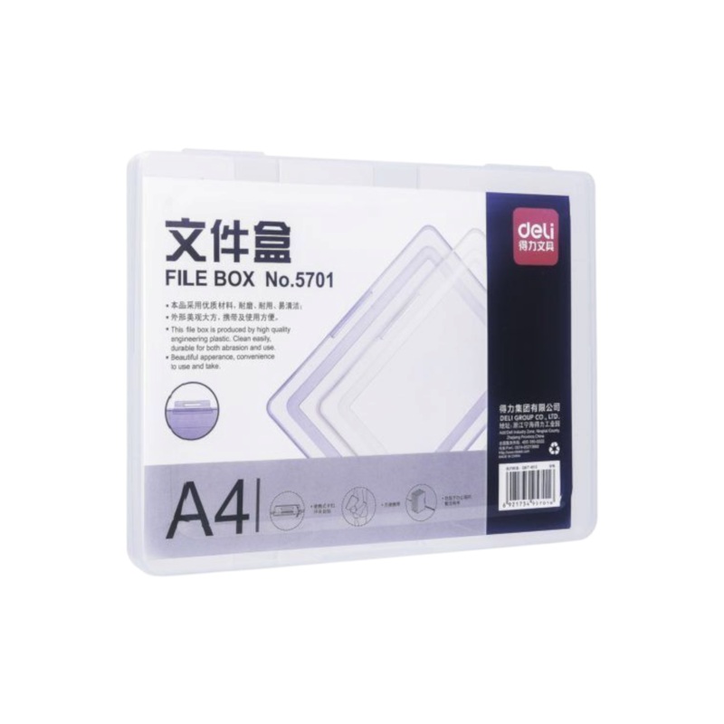Deli A4 File Box Clear