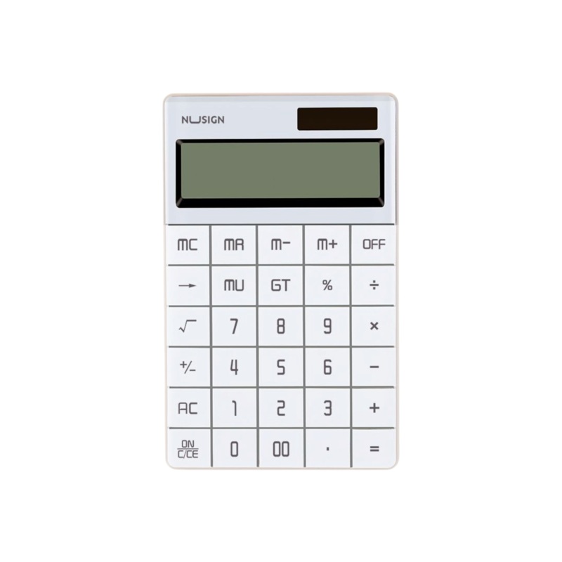 Deli Calculator 165.3×103.2×14.7mm Digits White ENS041