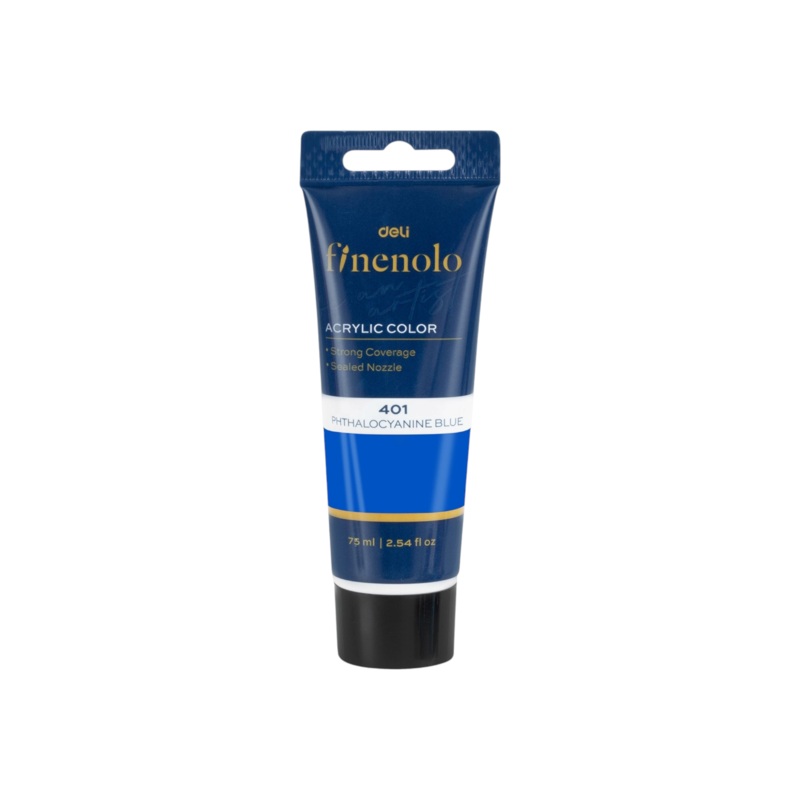Deli Finenolo Acrylic Paint 75ml Brilliant Phthalocyanine Blue