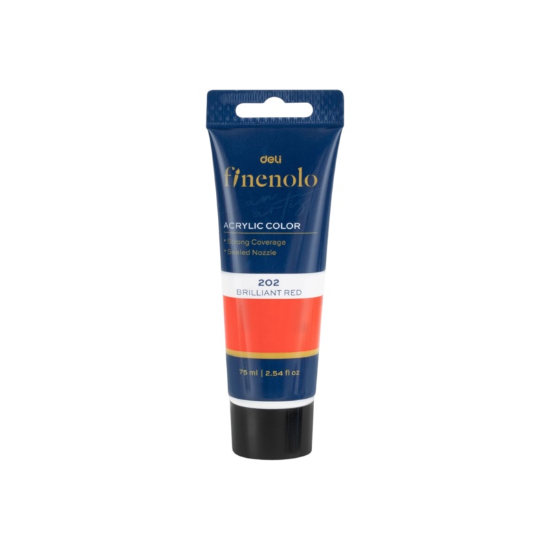 Deli Finenolo Acrylic Paint 75ml Brilliant Red