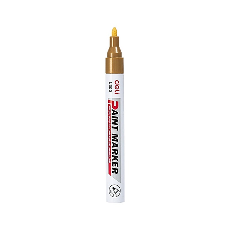 Deli Paint Marker Bullet Tip 2mm Waterproof Gold EU500-GD 1pc