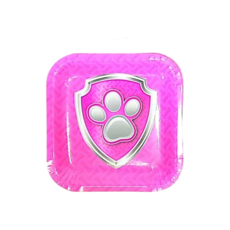 Disney Paw Patrol Party Paper Plate Square Pink 9inch 10pcs