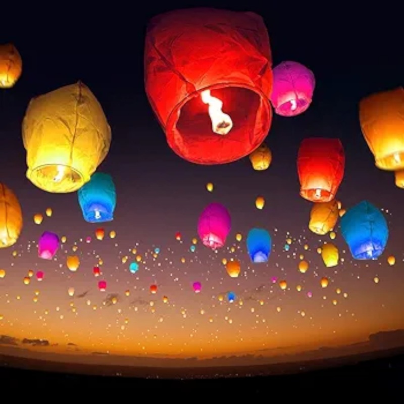 Sky Lantern Cotton Tee Paper with Light