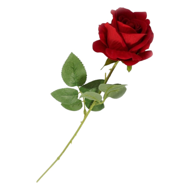 Artificial Single Red Rose 8x50cm 1pc