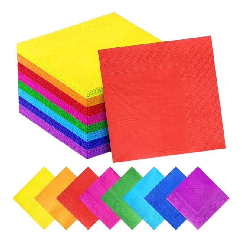 Luncheon Plain Cocktail Paper Serveittes 2ply Soild Colour 25x25cm 20pack