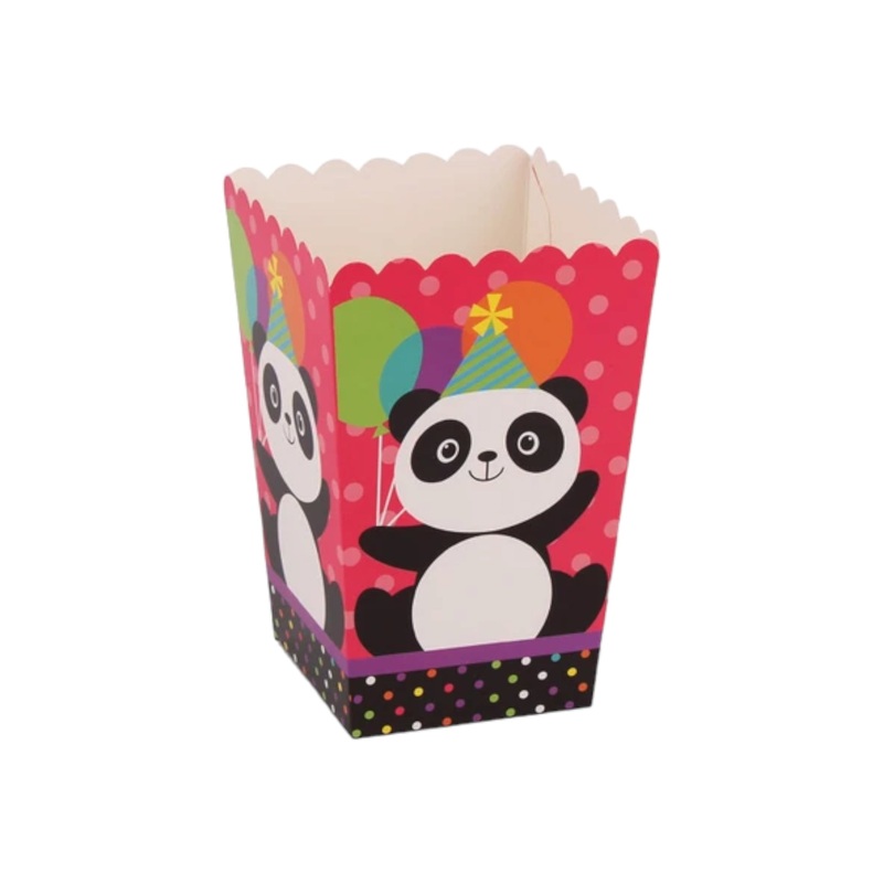 Panda Popcorn Paper Box 9x9x14cm 10pack