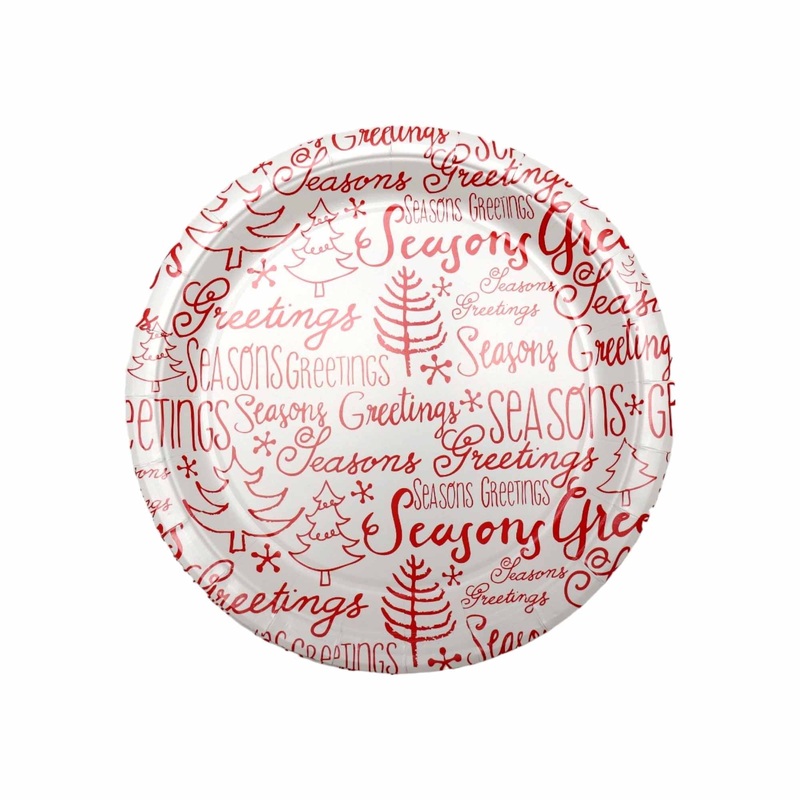 Party Paper Plates 9inch Festive Text Print 10pack