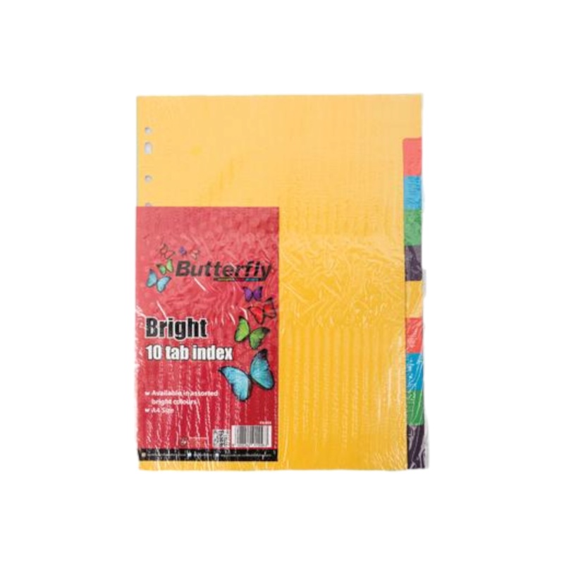 Butterfly Bright 10 Tab Index Dividers