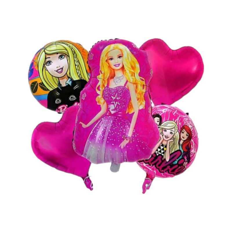 Disney Barbie Party Foil Balloons 5pc Set