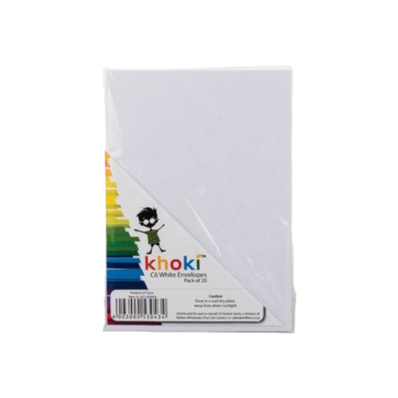 Khoki C4 Envelopes White 5pack