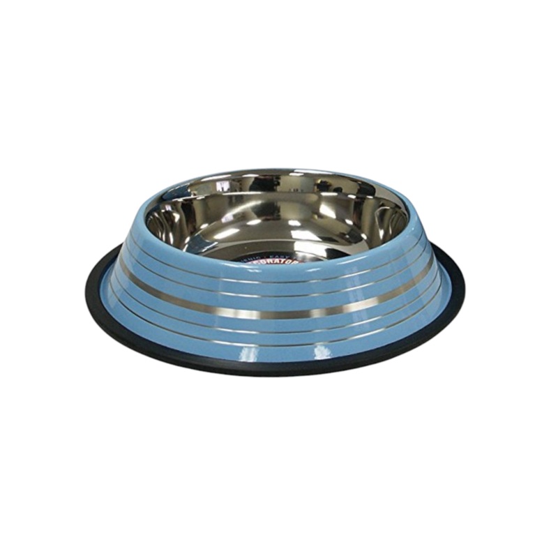 Pet Bowl Striped Stainless Steel 2510F