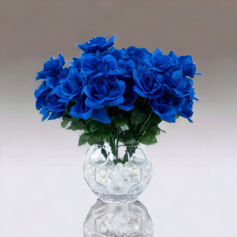 Artificial Crinkle Rose Bush 7-Head Bouquet Piece Set