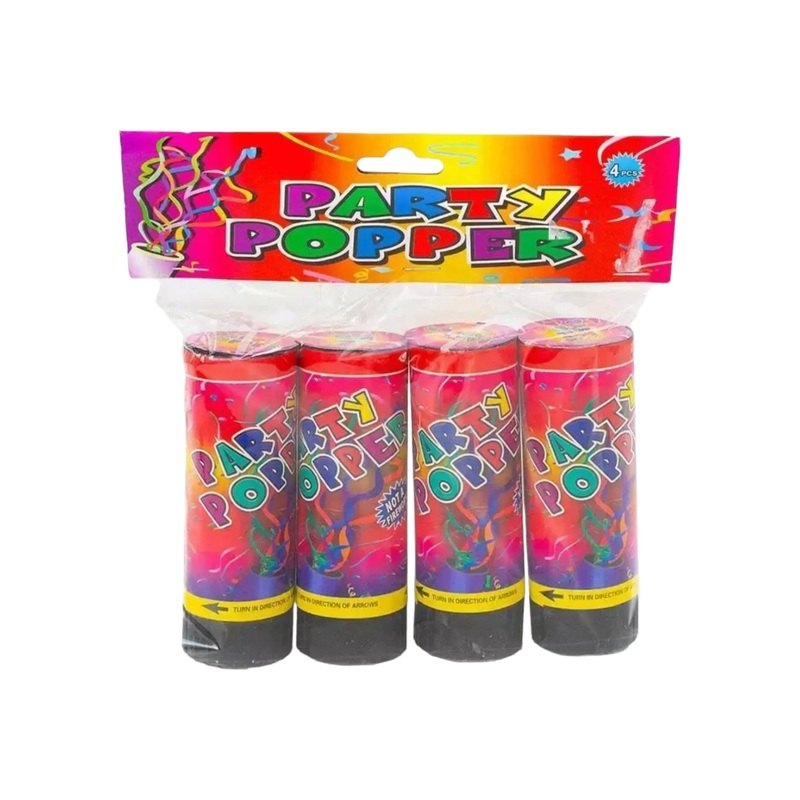 Party Poppers 10cm 4pack