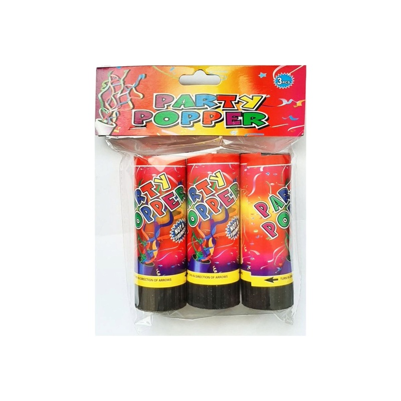 Party Poppers 15cm 3pack