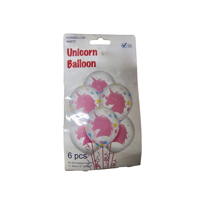 Unicorn Confetti Latex Balloon 12inch 6pack