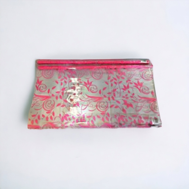 Cellophane Wrap Roll Clear 50cmx2m with Flower Print