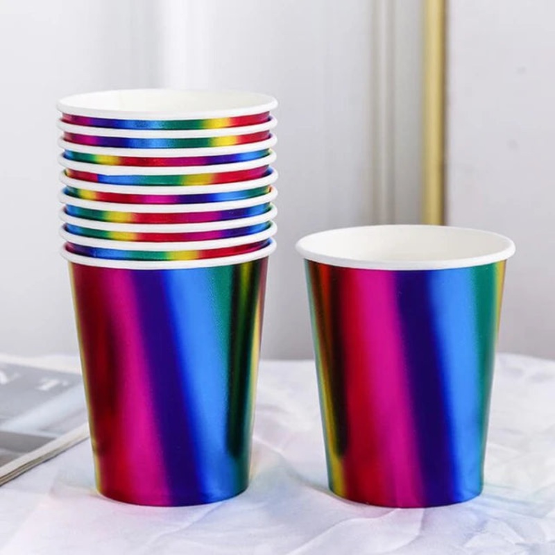 Disposable Metallic Party Paper Cups 10pack
