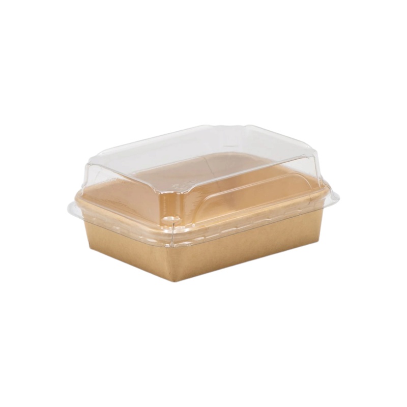 Disposable Serving To Go Kraft Food Tray Lunchbox with Lid 6.5×13.5×4.5cm