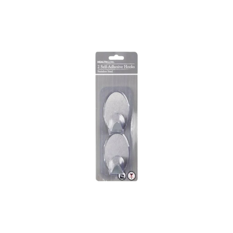 Self Adhesive Hanger Hooks Stainless Steel 2pack
